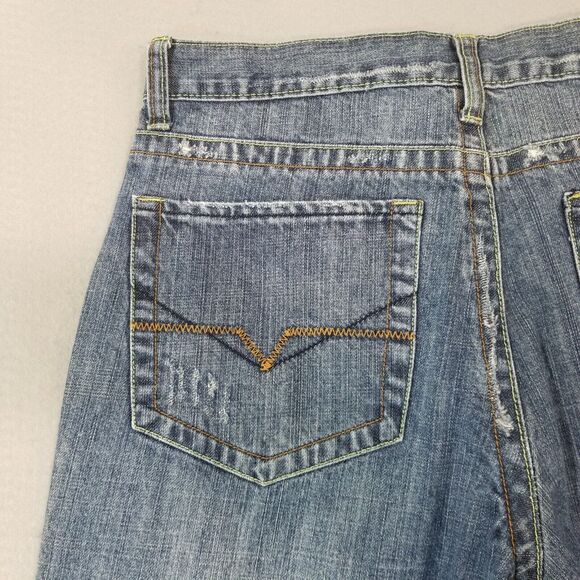 Carbon jeans men's 32x34 regular boot cut retro blue button fly denim pants - Picture 11 of 14